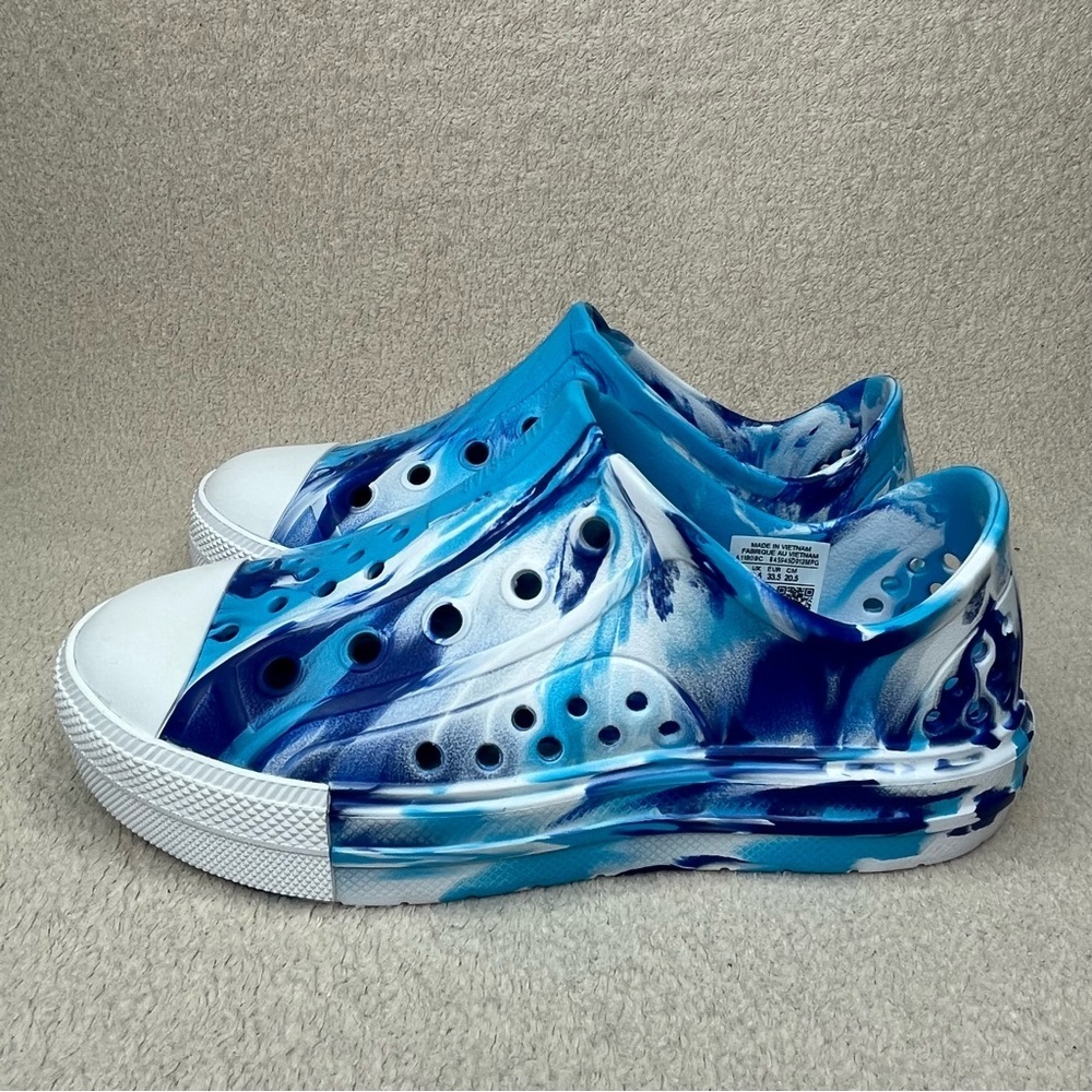 NEW Converse Chuck Taylor All Stars EVA Foam Slip On Sneaker Kids 2 Tie Dye Blue - Picture 3 of 9